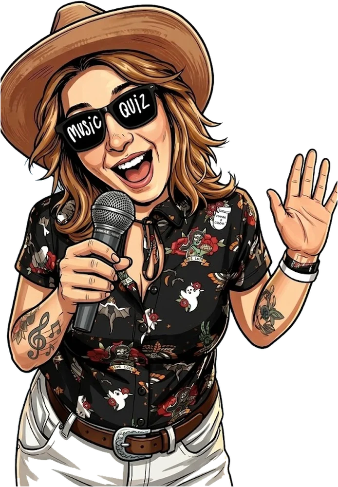 Dominika Susło — prowadząca Music Quiz by Soosuo, w okularach z napisem Music Quiz